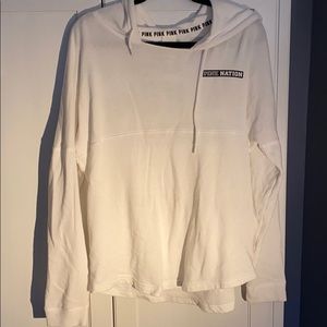 PINK Victoria Secret white hoodie.